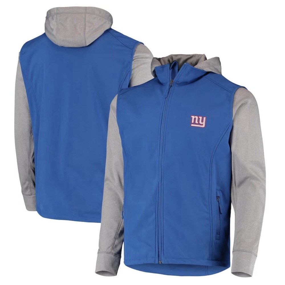 Men's 2XLT Dunbrooke Royal/Gray New York Giants NFL Alpha Full-Zip Jacket New